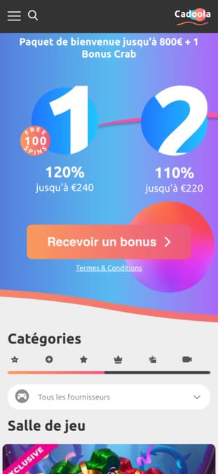 Cadoola Casino application