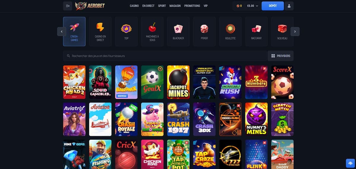 Crash Games Aerobet Casino
