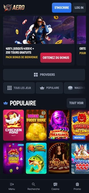 Aerobet Casino Application