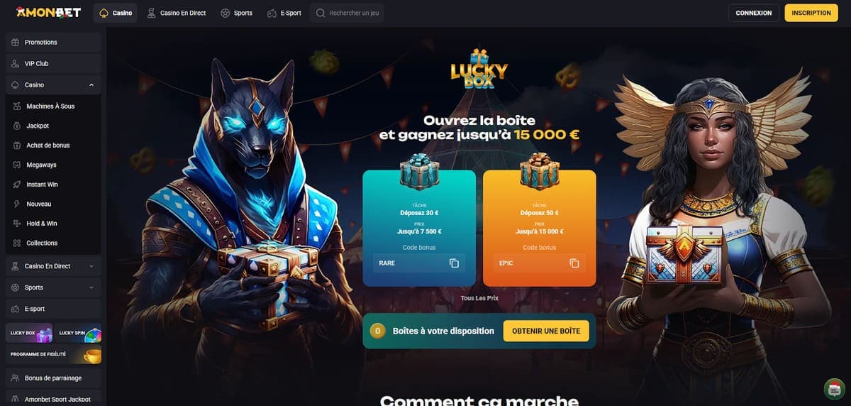 Lucky box Amonbet Casino
