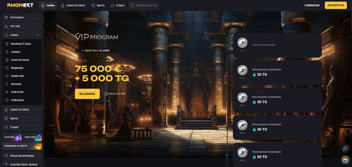 Programme VIP Amonbet Casino