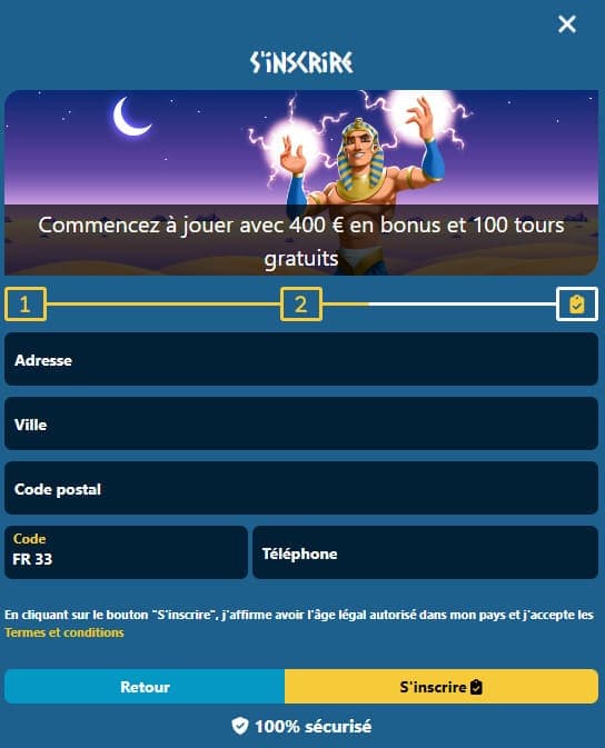 Créer un compte Amoncasino