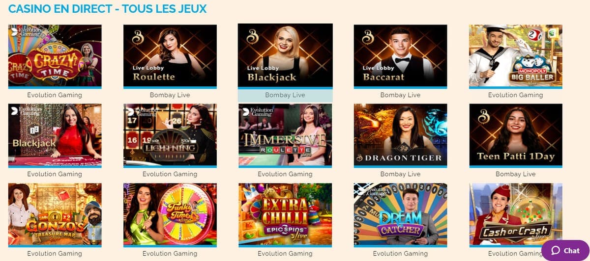 Casino en direct Arlequin