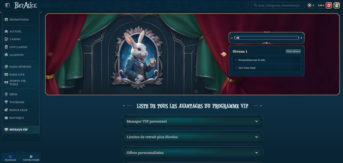 Club VIP BetAlice Casino