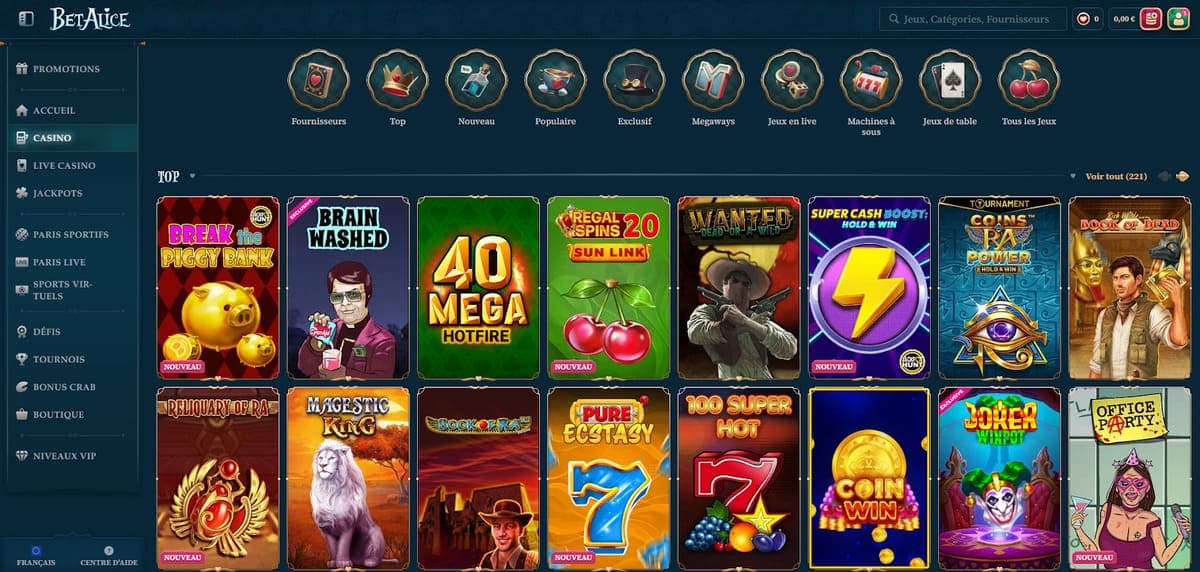 Section Casino BetAlice Casino
