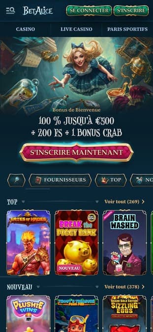 BetAlice casino application