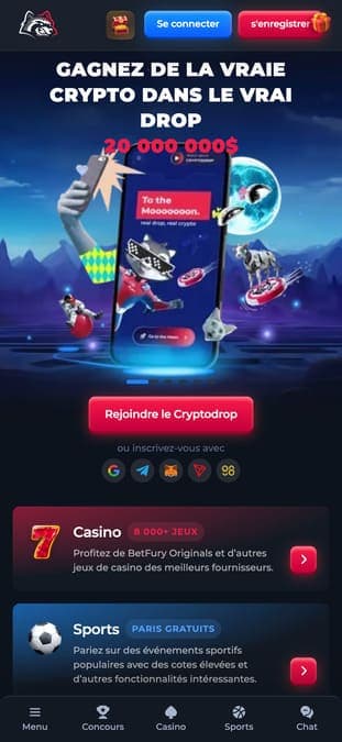 Betfury casino application