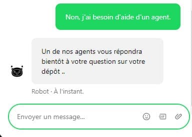 Chat avec agent Betify