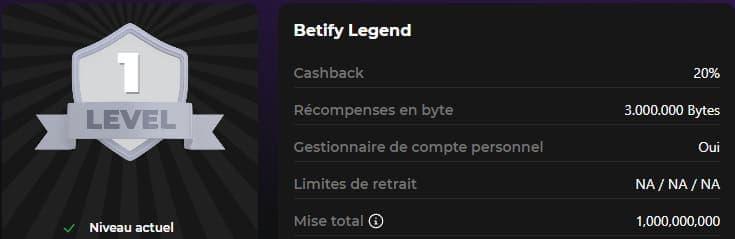 Club VIP Betify casino