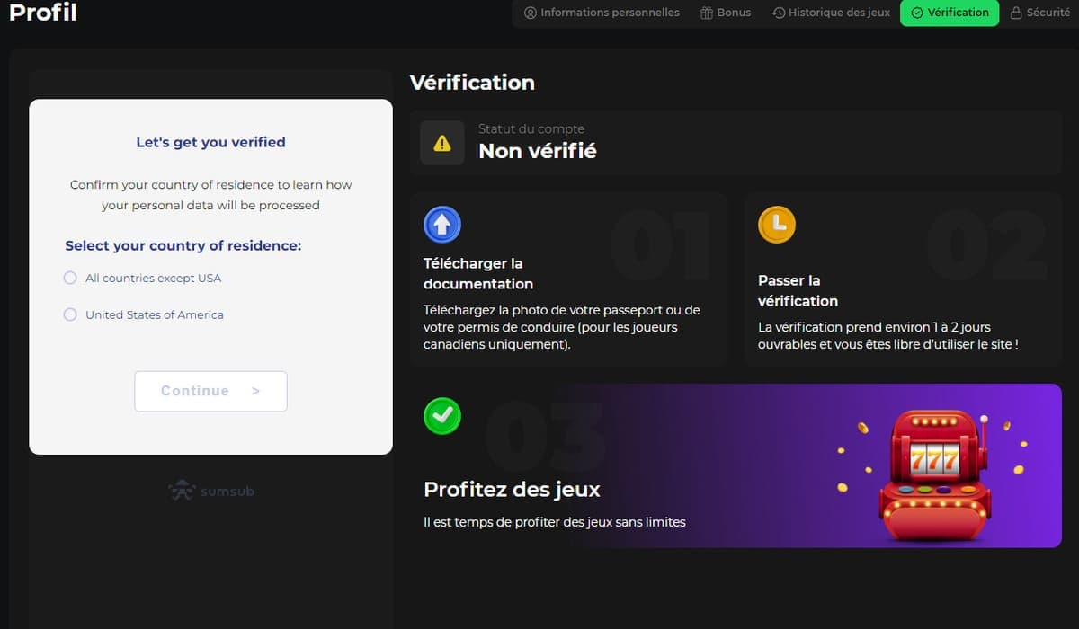 Vérification KYC Betify