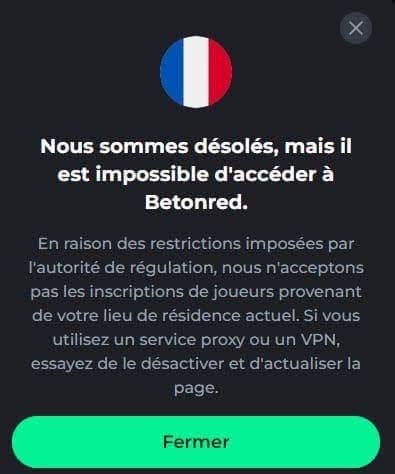 Accès impossible Bet on Red casino