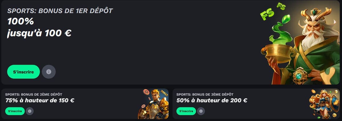 Bonus bienvenue sport Bet On Red Casino