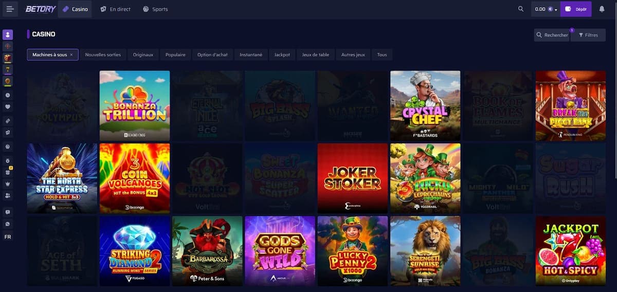 Machines à sous Betory Casino