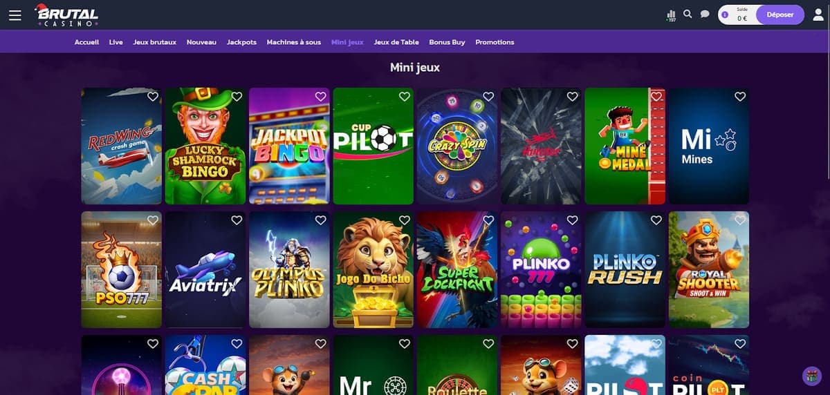 Mini jeux Brutal Casino