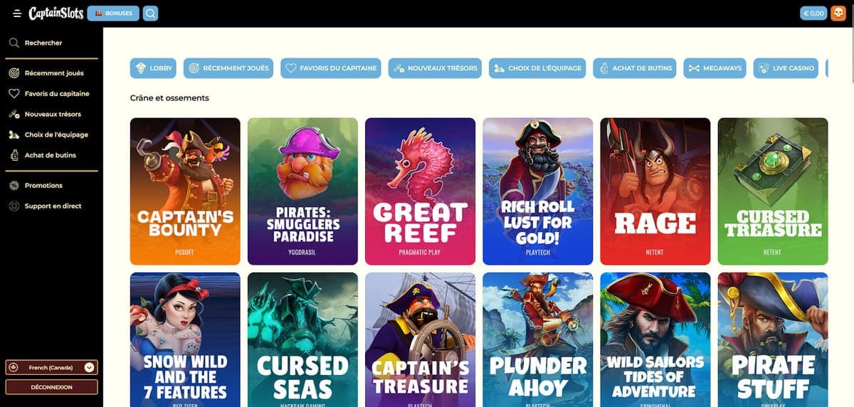 Machines à sous Captain Slots Casino