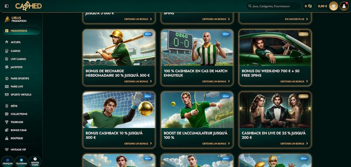 Autres promos Cashed Casino