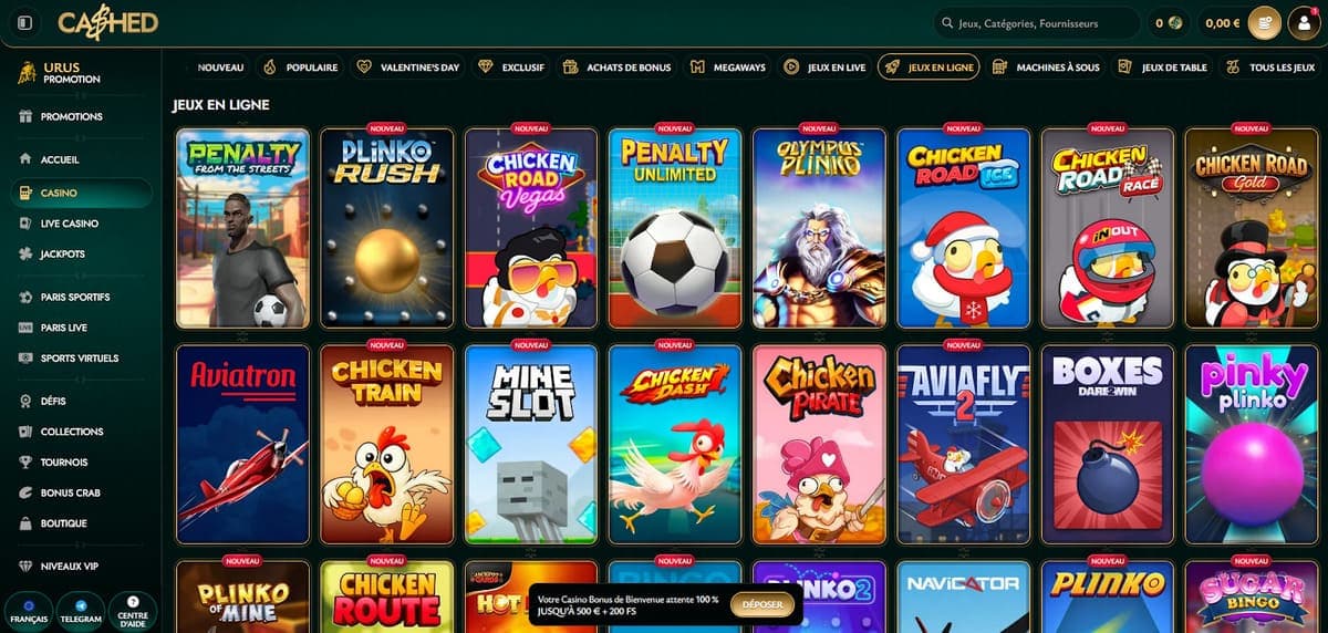 Mini jeux Cashed Casino