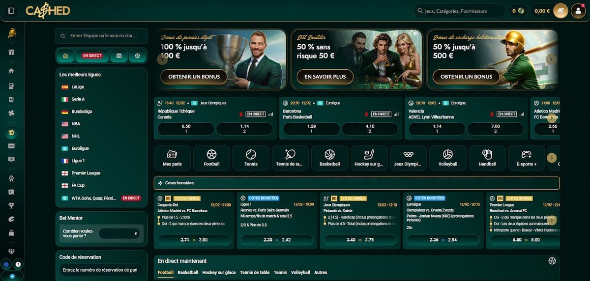Paris sportifs Cashed Casino