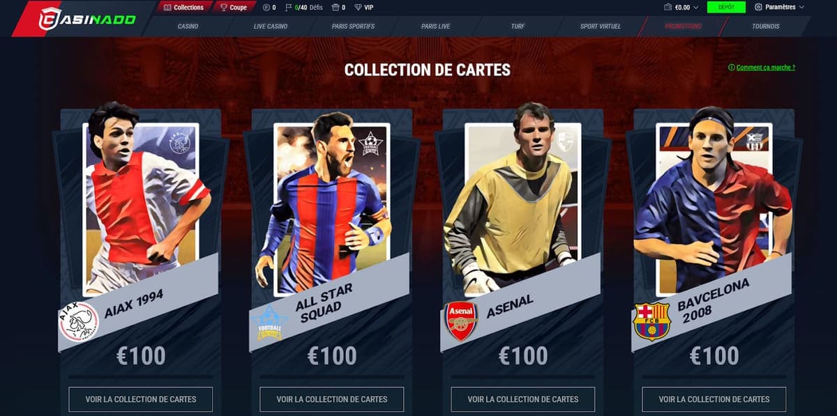 Collection cartes Casinado casino
