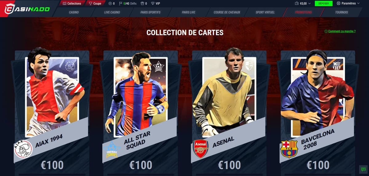 Collections cartes Casinado Casino