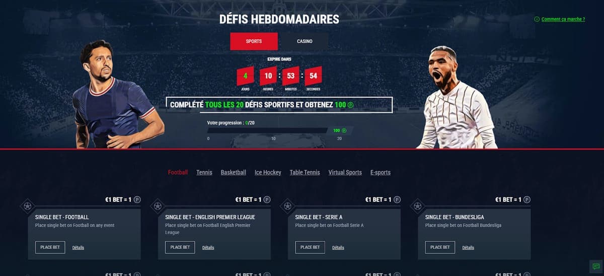Défis Casinado casino