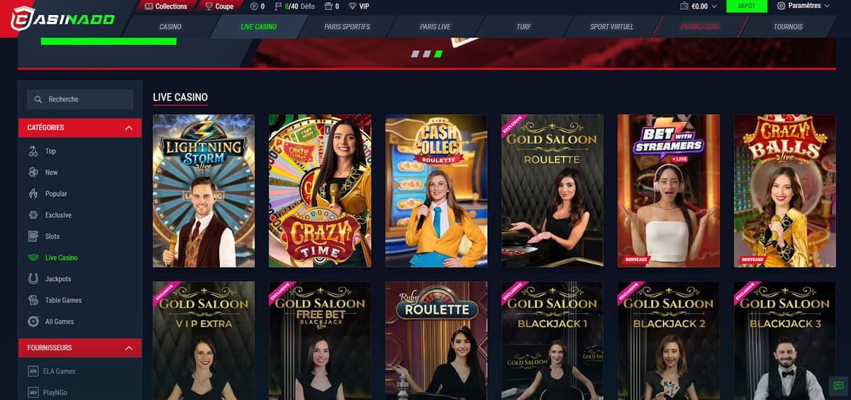 Live casino Casinado