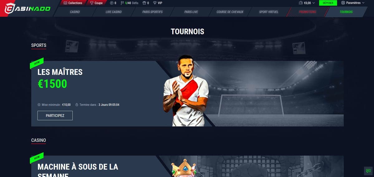 Tournois Casinado Casino