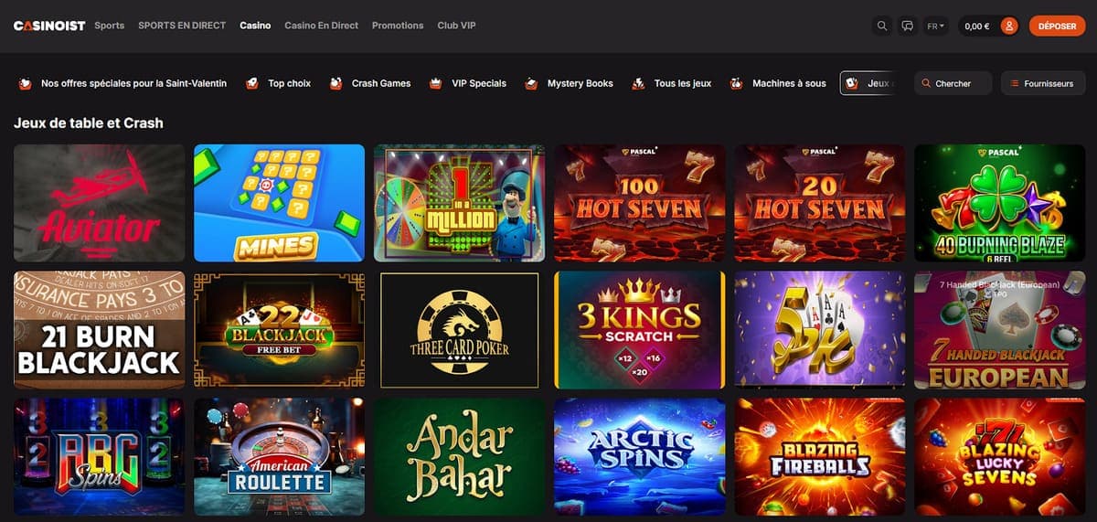 Jeux de table Casinoist Casino