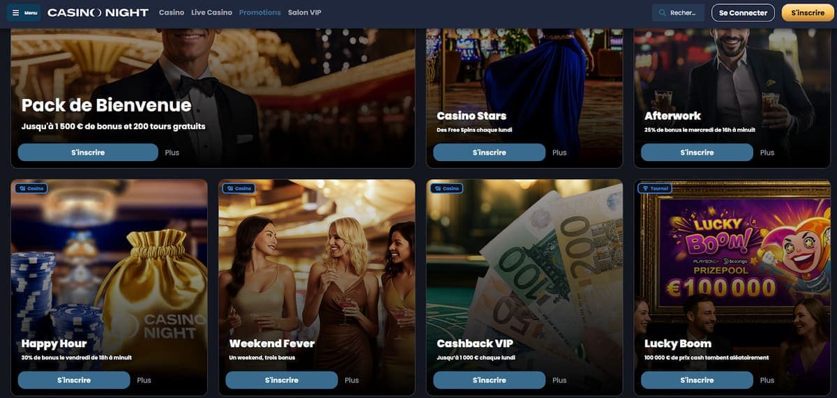Autres bonus Casino Night Casino