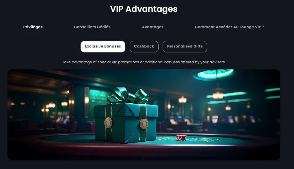 Avantages Vip CasinoNight
