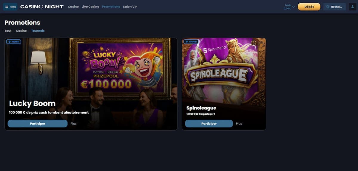 Tournois Casino Night Casino
