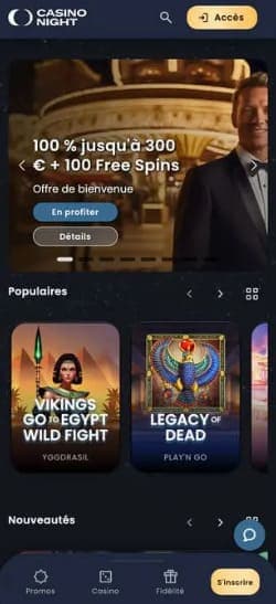 Version mobile Casino Night