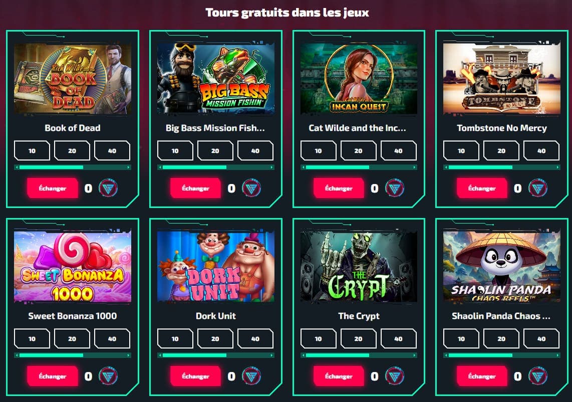 Boutique Tours gratuits Casinozer