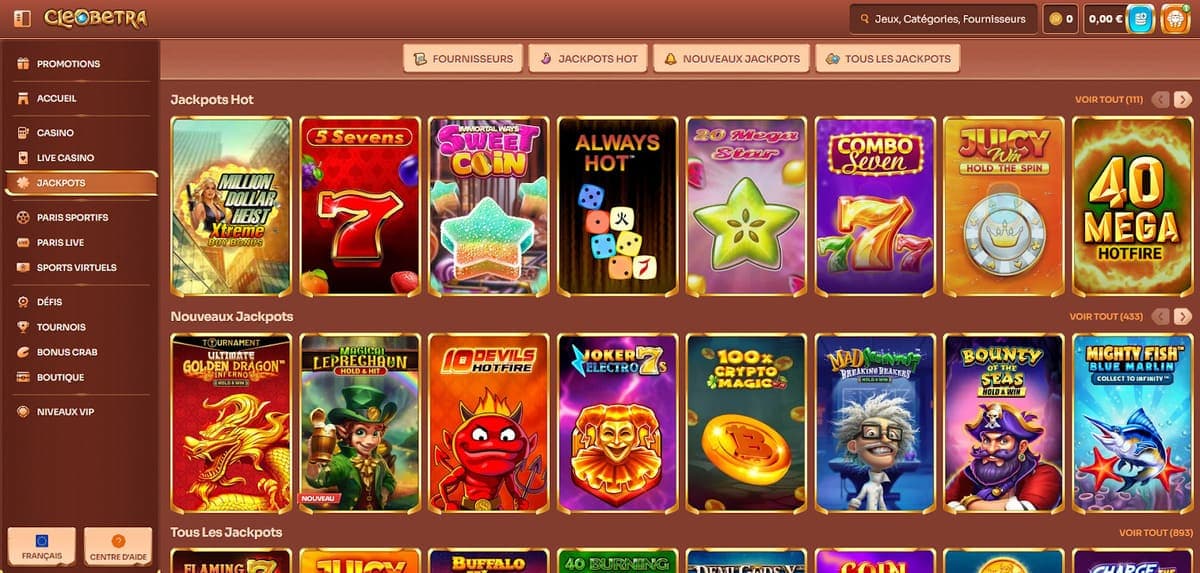 Jackpots hot Cleobetra Casino