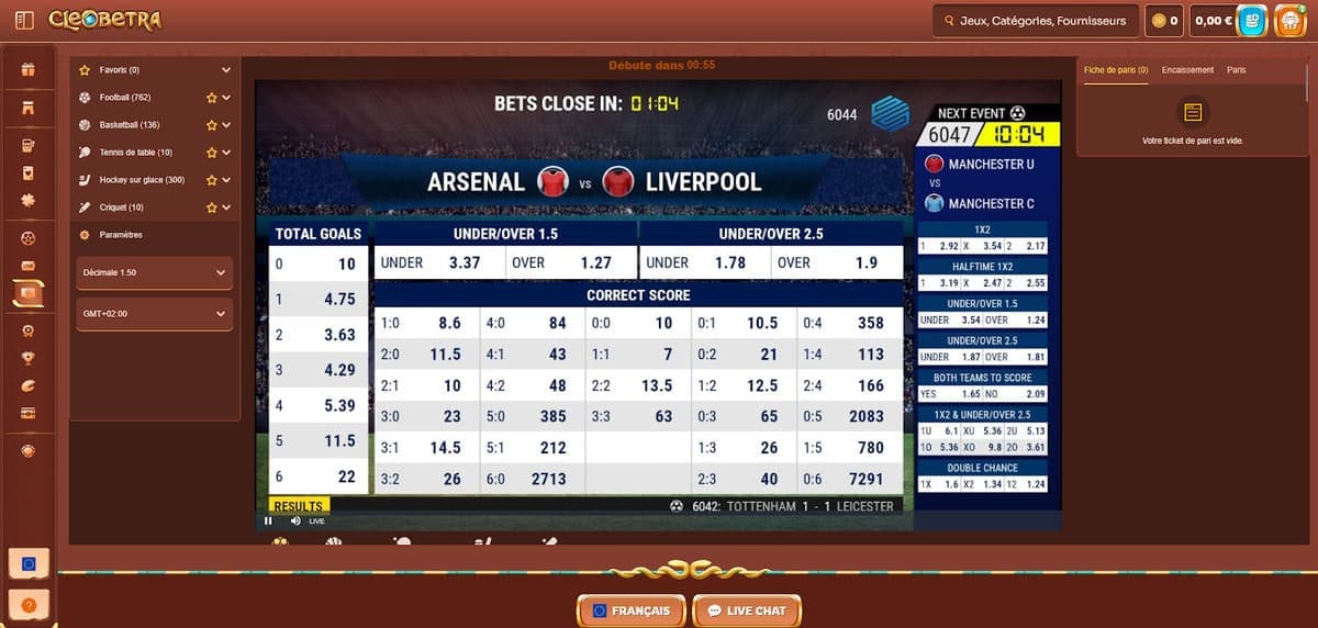 Ligues virtuelles Cleobetra Casino