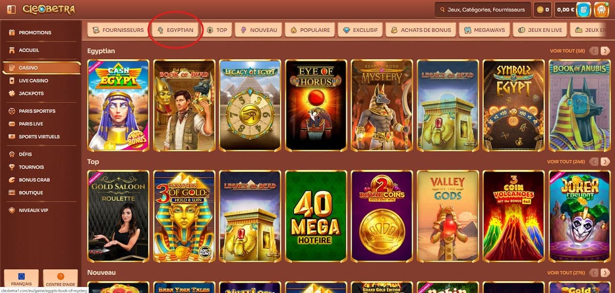 Machines à sous Cleobetra Casino