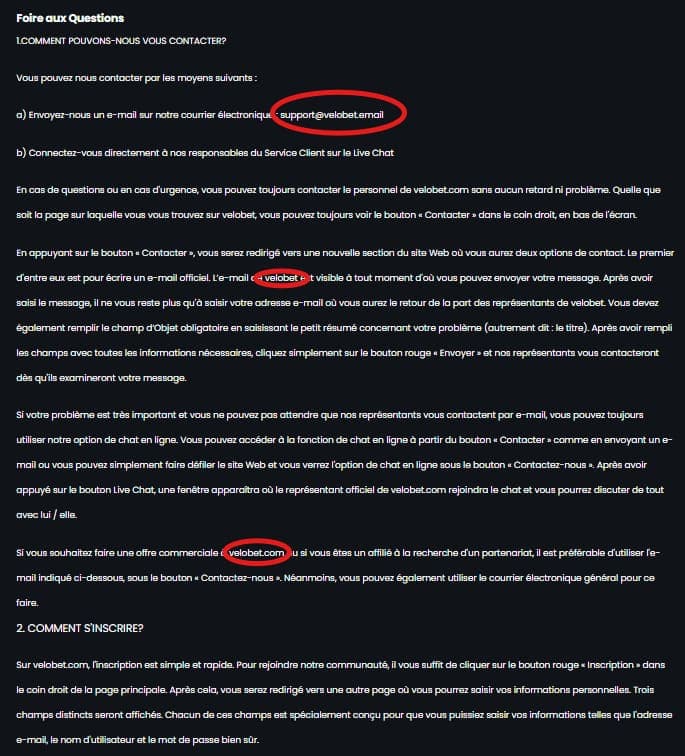 FAQ erreurs Cosmobet