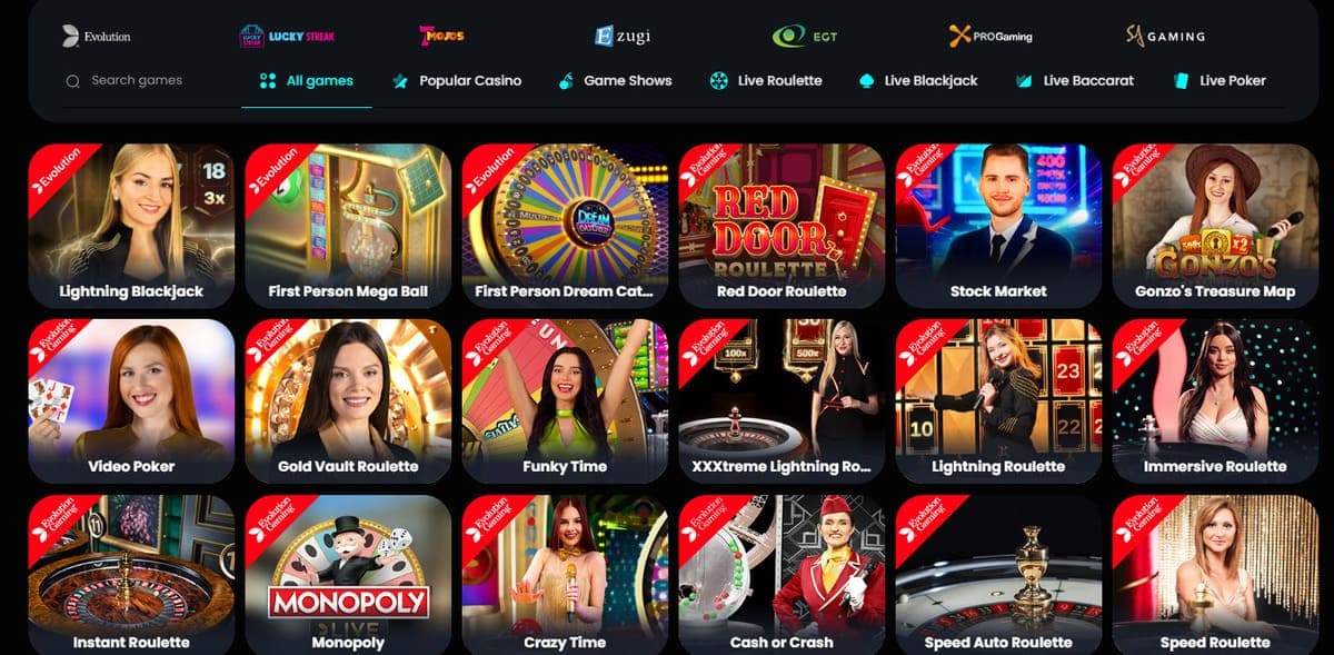 Jeux en direct Cosmobet