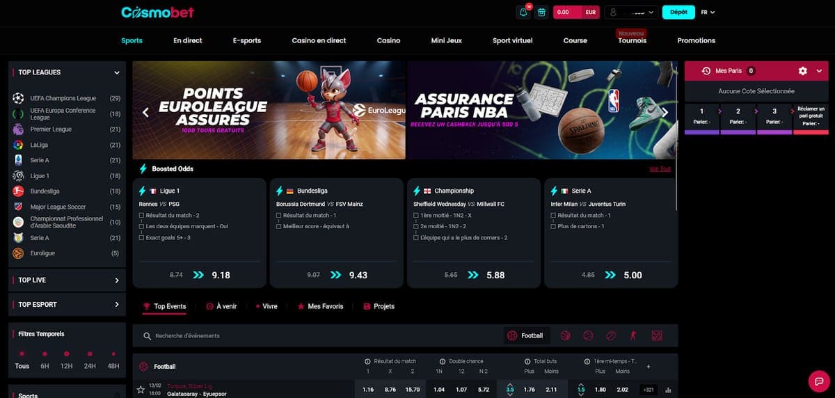 Paris sportifs Cosmobet Casino