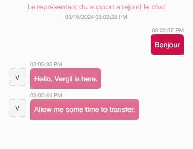 Support chat Cosmobet