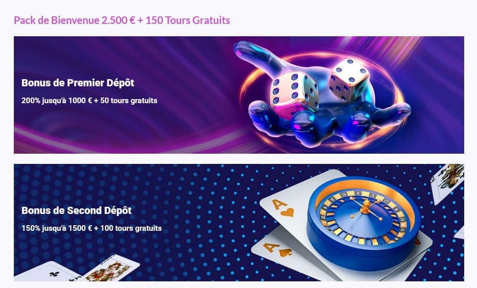 Bonus bienvenue Europe Fortune Casino