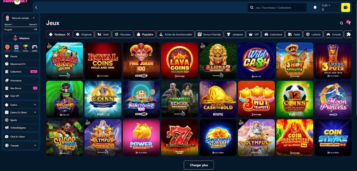 Machines à sous Fanobet Casino