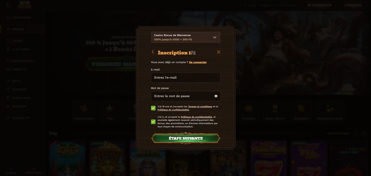Inscription Fat Pirate Casino
