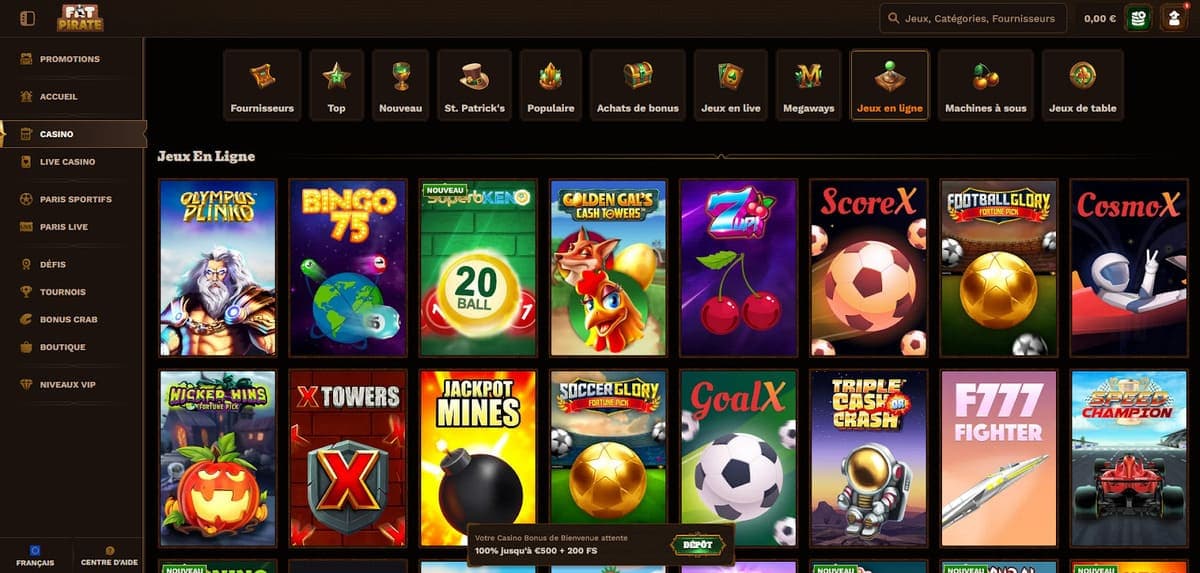 Jeux en ligne Fat Pirate Casino