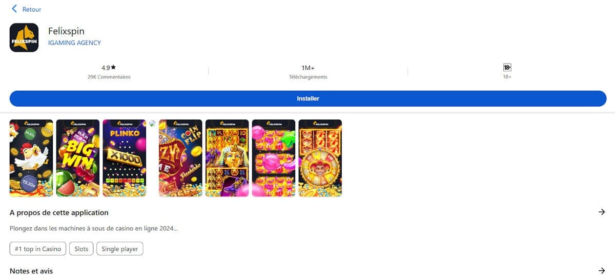 Application FelixSpin Casino