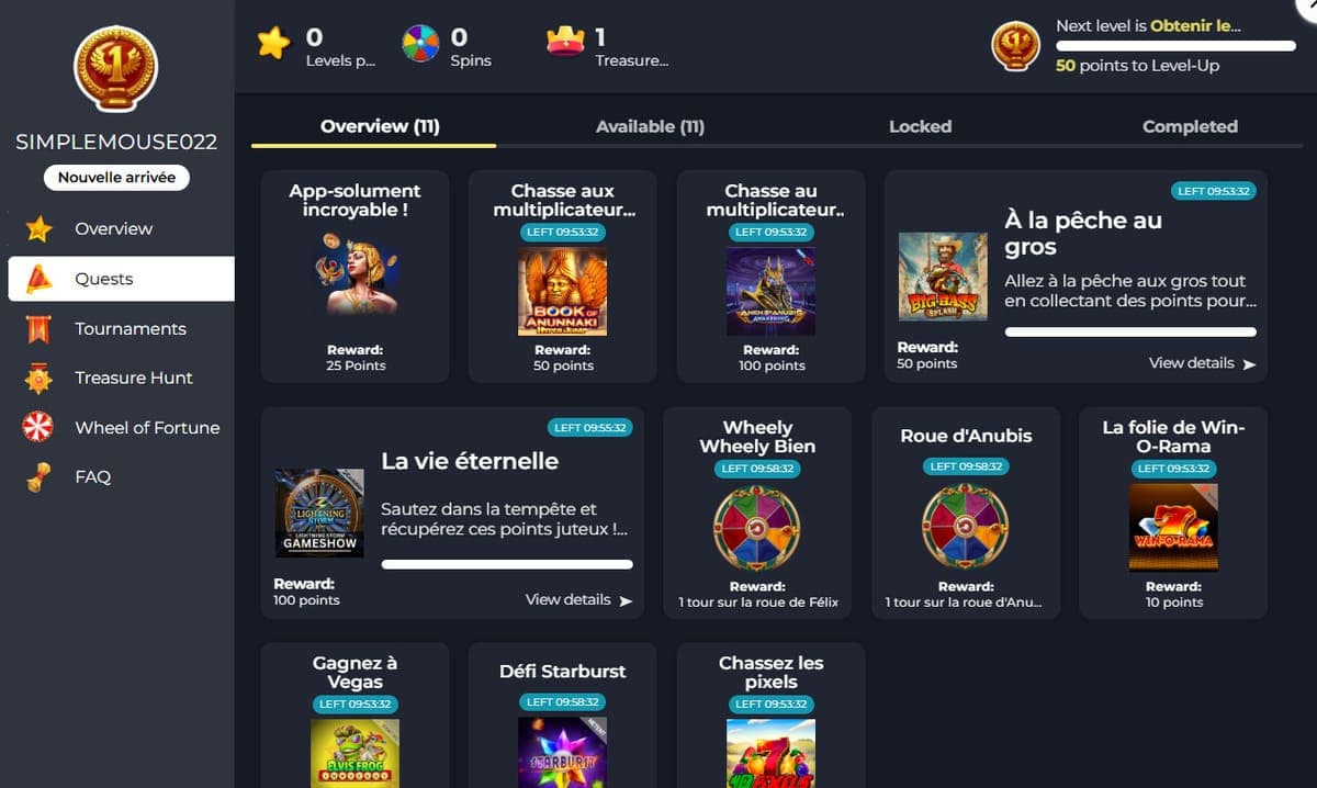 Missions FelixSpin Casino