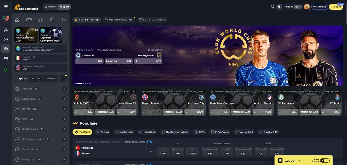 Paris sportifs FelixSpin Casino