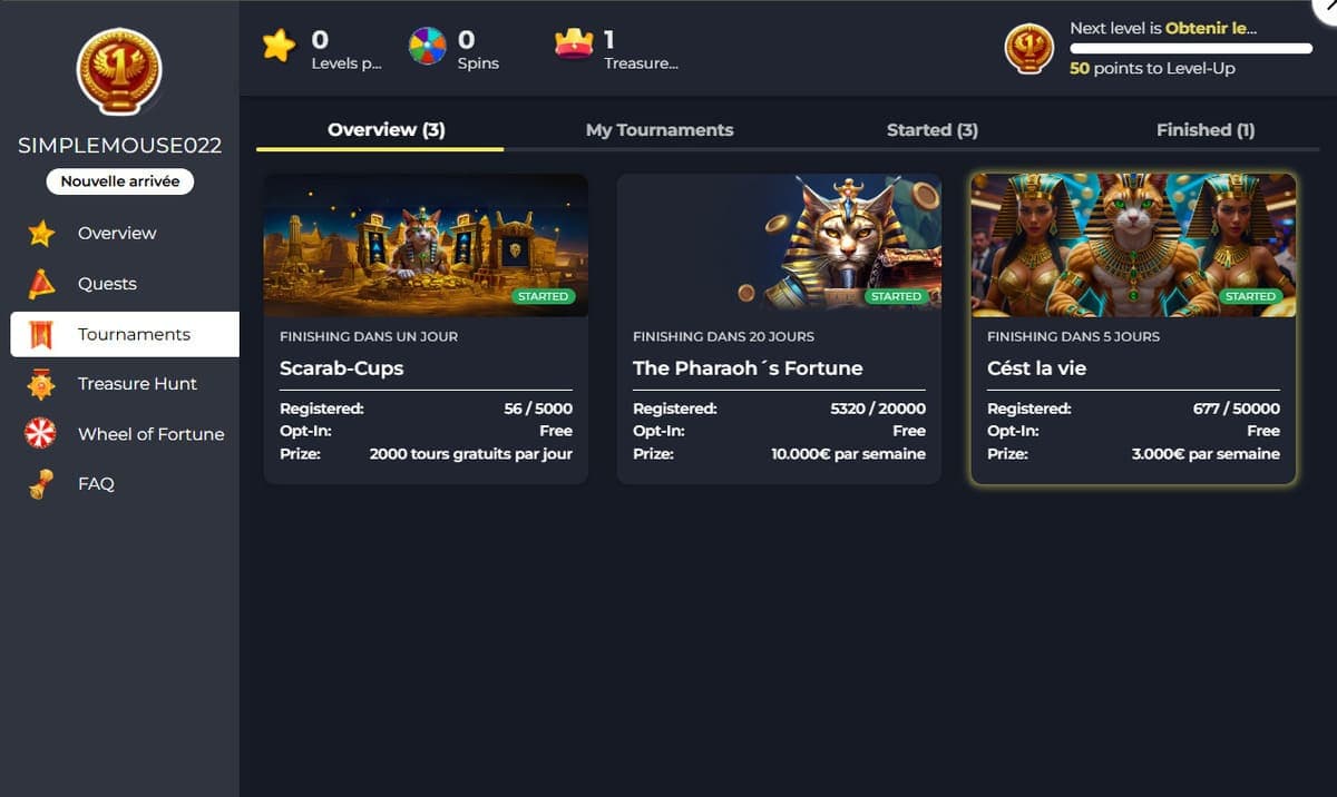 Tournois FelixSpin Casino