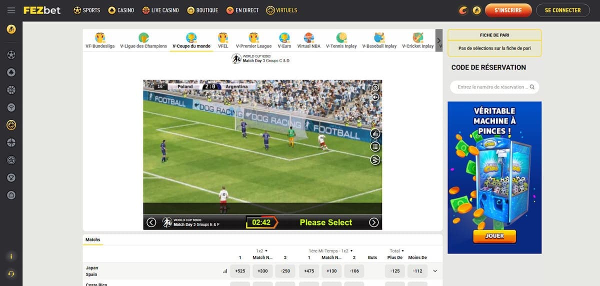 Ligues virtuelles Fezbet Casino