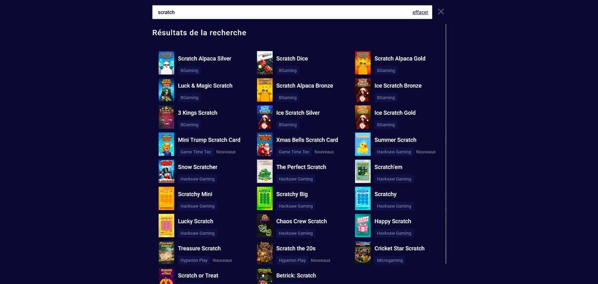 Autres jeux Frumzi Casino